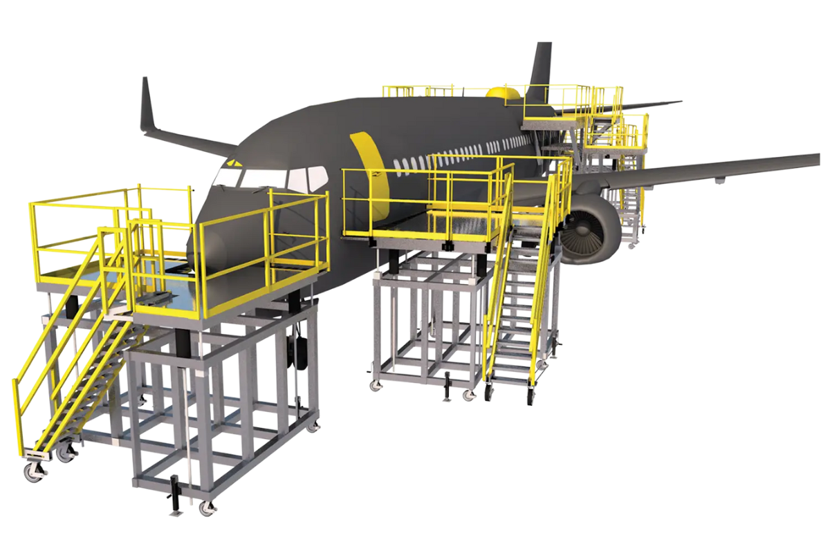 commercial gse concept art, aircraft maintenance stand